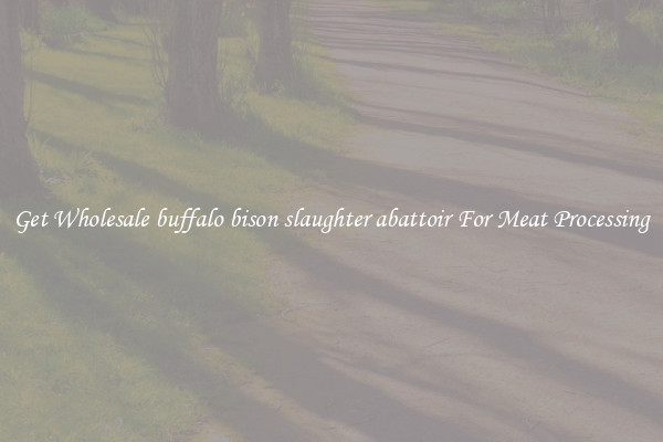 Get Wholesale buffalo bison slaughter abattoir For Meat Processing