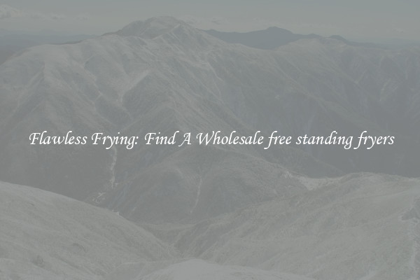 Flawless Frying: Find A Wholesale free standing fryers